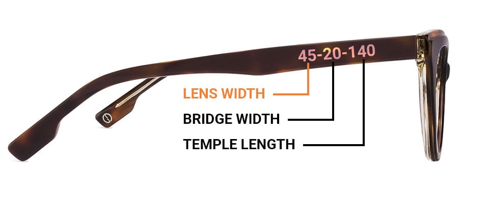 eyeglass frame size 