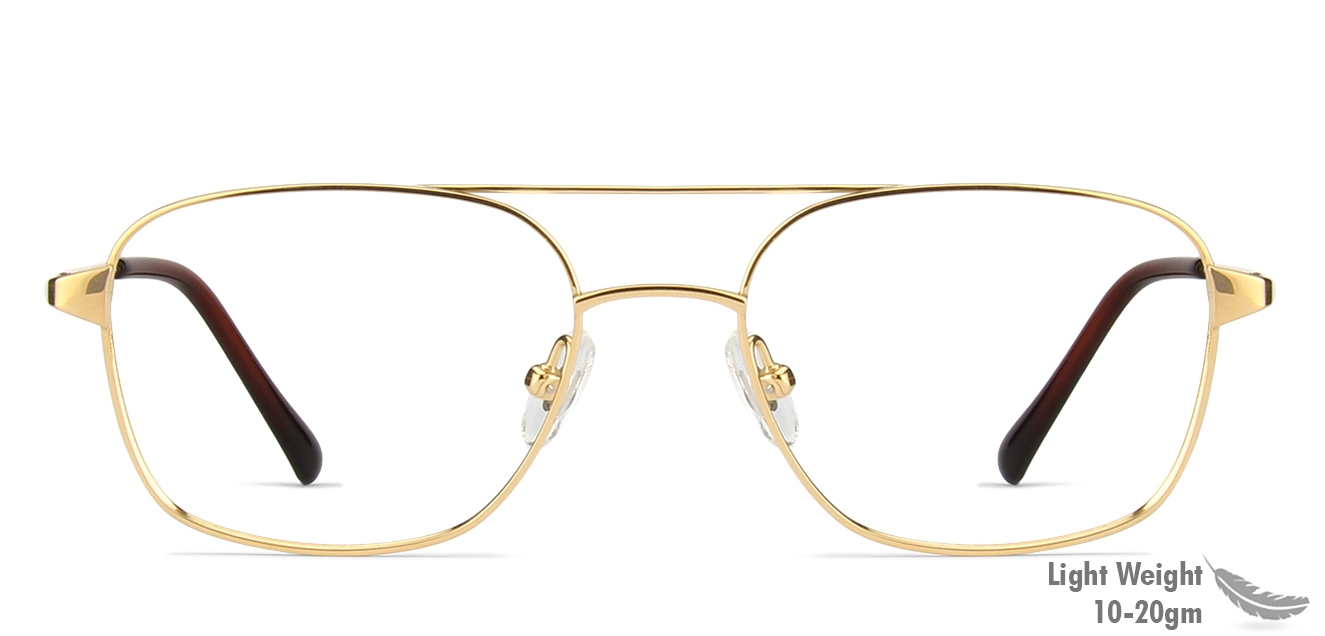 Golden Full Rim Wayfarer Shape Small Size 51 John Jacobs Pro
