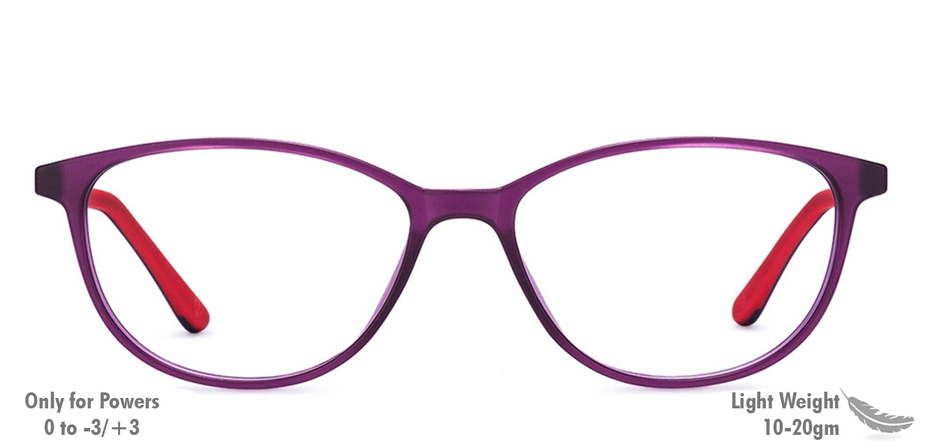 Buy Purple Red Full Rim Cat Eye Medium Size 51 John Jacobs Tr