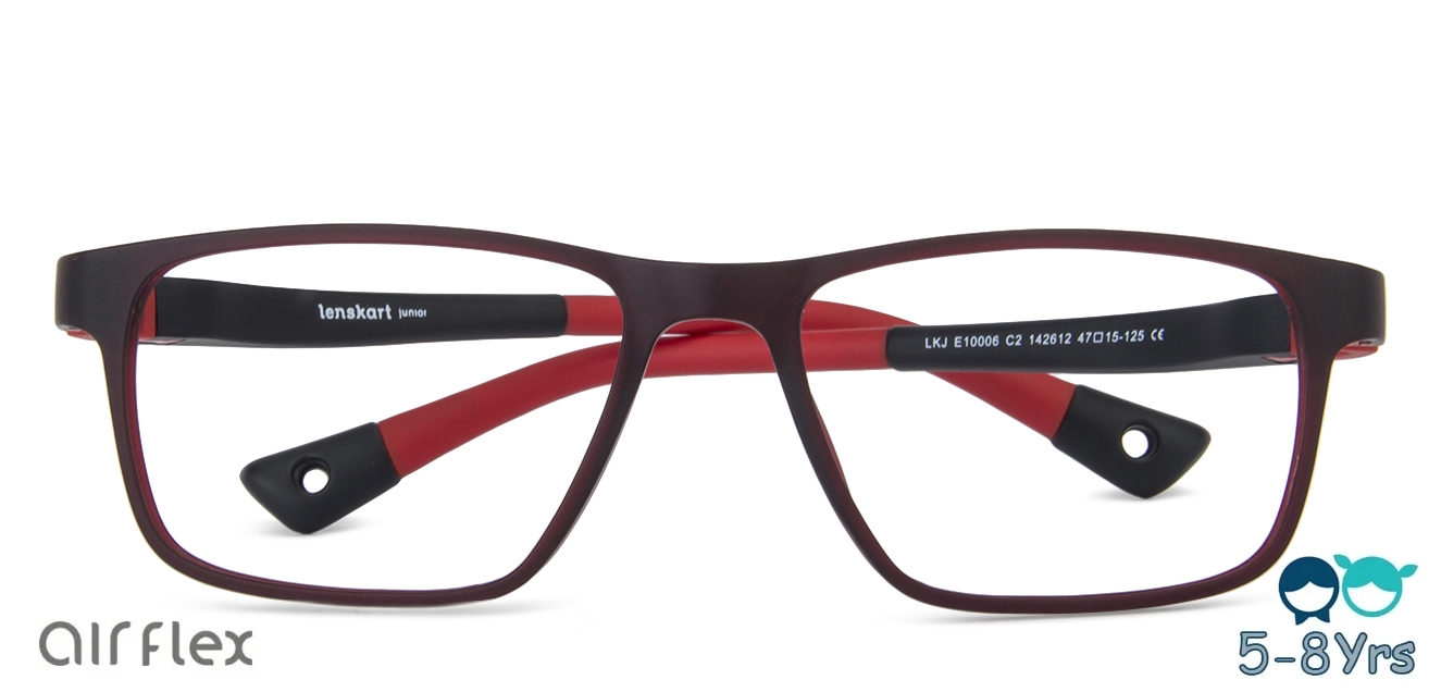 Matte Marron Red Black Full Rim Rectangle Kids 5 Yrs Lenskart Junior Air Flex Lkj E10006 C2 Eyeglasses Lenskart Com © 2021 one.in digitech media pvt. lenskart junior lkj e10006