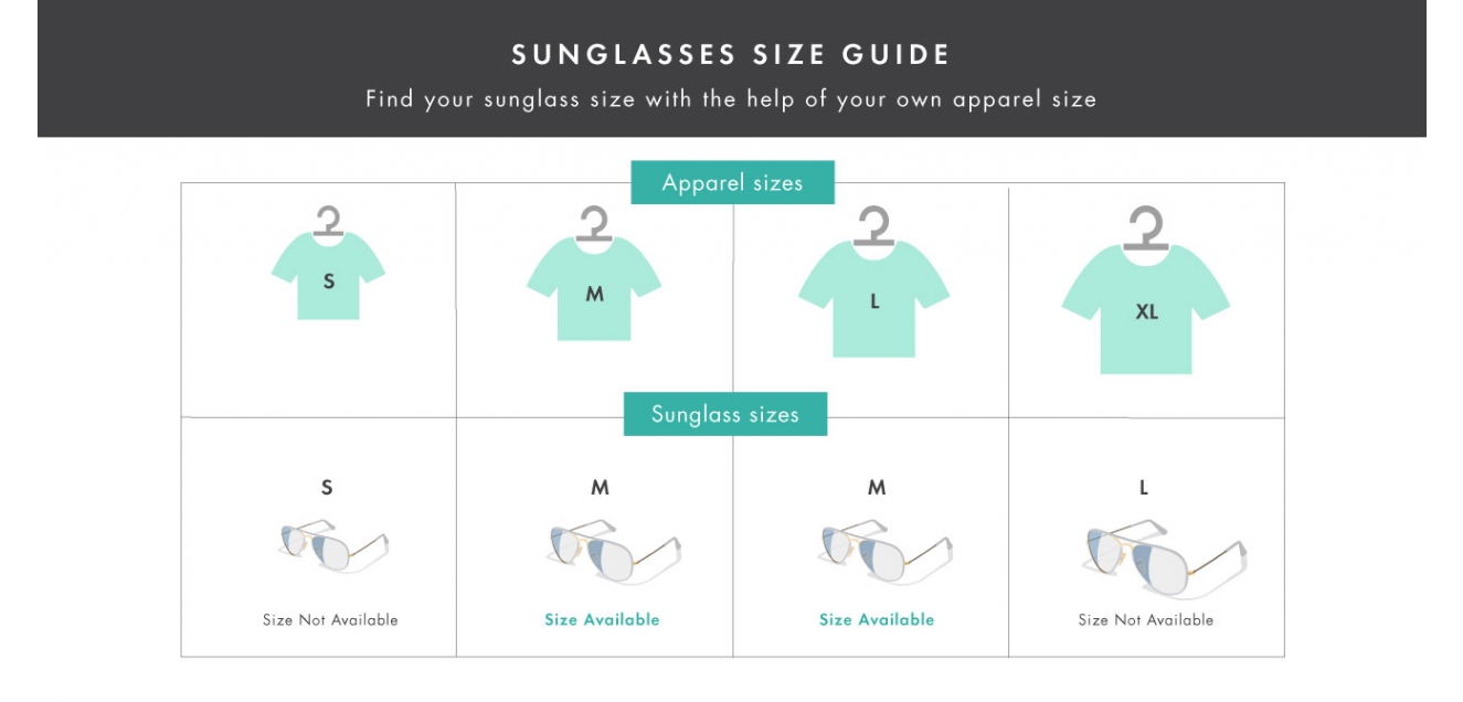 Wayfarer Sunglasses Size Chart