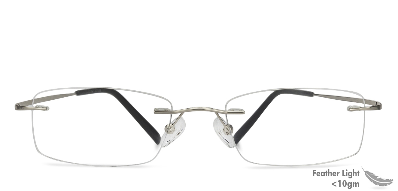 small rimless eyeglasses