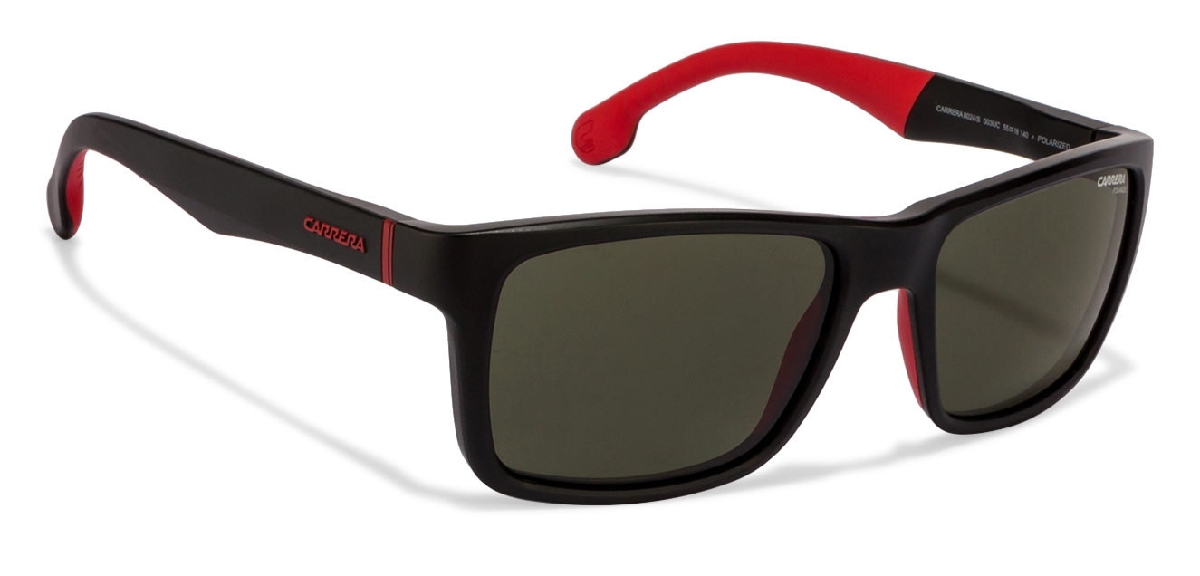 Carrera 8024/LS Large (Size55) Matte Black Red Green 003UC Polarized