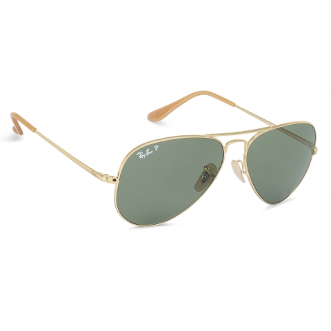 Ray Ban Rb36 Medium Size 58 Gold Cream Green 9064 09 Unisex Polarized Sunglasses At Lenskart Com