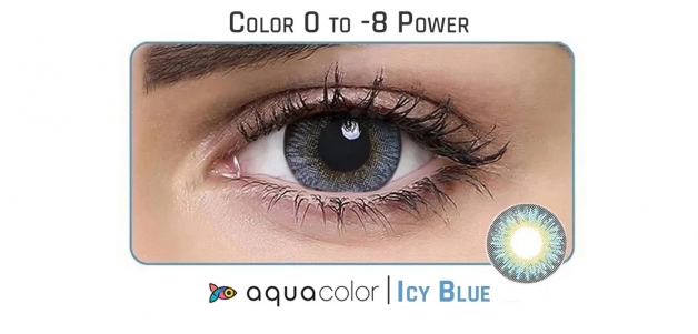 Aqualens Icy Blue Color Contact Lens 1 Lens Box