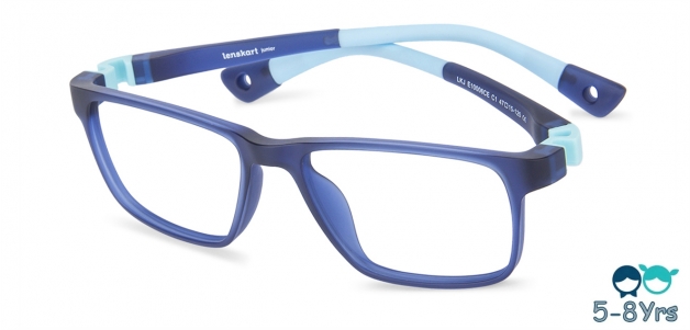Shop Online For Blue Block Kids Computer Glasses Matte Blue Transparent Sky Blue Full Rim Rectangle Kids 8 Yrs Lenskart Junior Lkj E10006ce C1 1/3rd of india's population today needs vision correction and only 25% of those in need wear specs. lenskart junior computer glasses lkj e10006ce