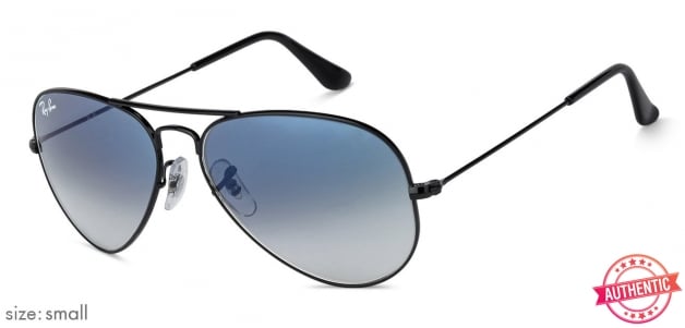 Ray Ban Rb3025 Small Size 55 Black Blue Gradient 0025 3f Aviator Shape Unisex Sunglasses Lenskart Com