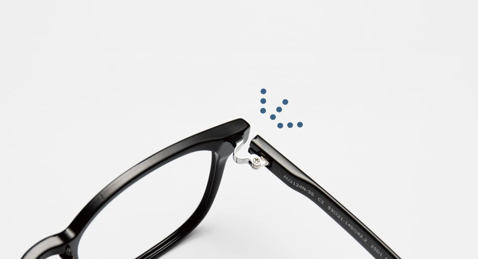 Elasticity of the springs makes it easier to put on and take off the spectacles