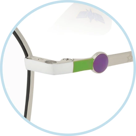 The Star Command emblem on the right temple tip