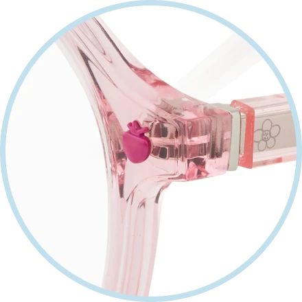 Strawberry-shaped accents on the front add a touch of sweetness