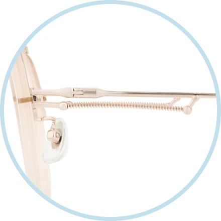 Metal temples feature Slinky-inspired details